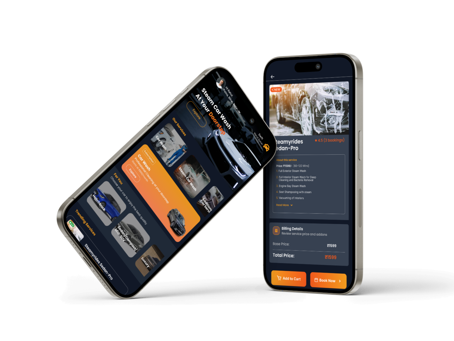 Mobile app dashboard - Car Care in your Pocket